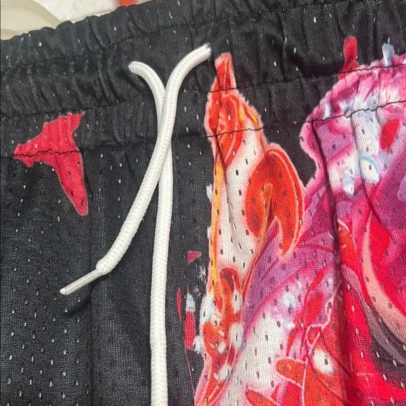 Black Athletic Shorts with Red Crown Design for the Anime Lover - Picture 4 of 11